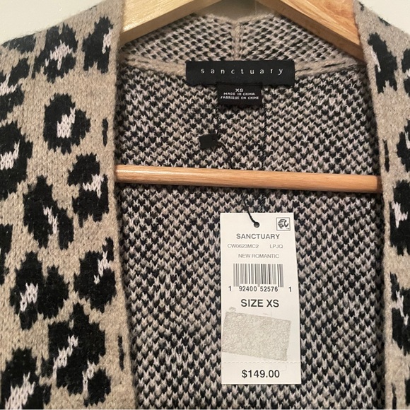 Sanctuary Cat’s Meow Leopard Print Duster Sweater Long Cardigan Women’s Size XS - Picture 3 of 4
